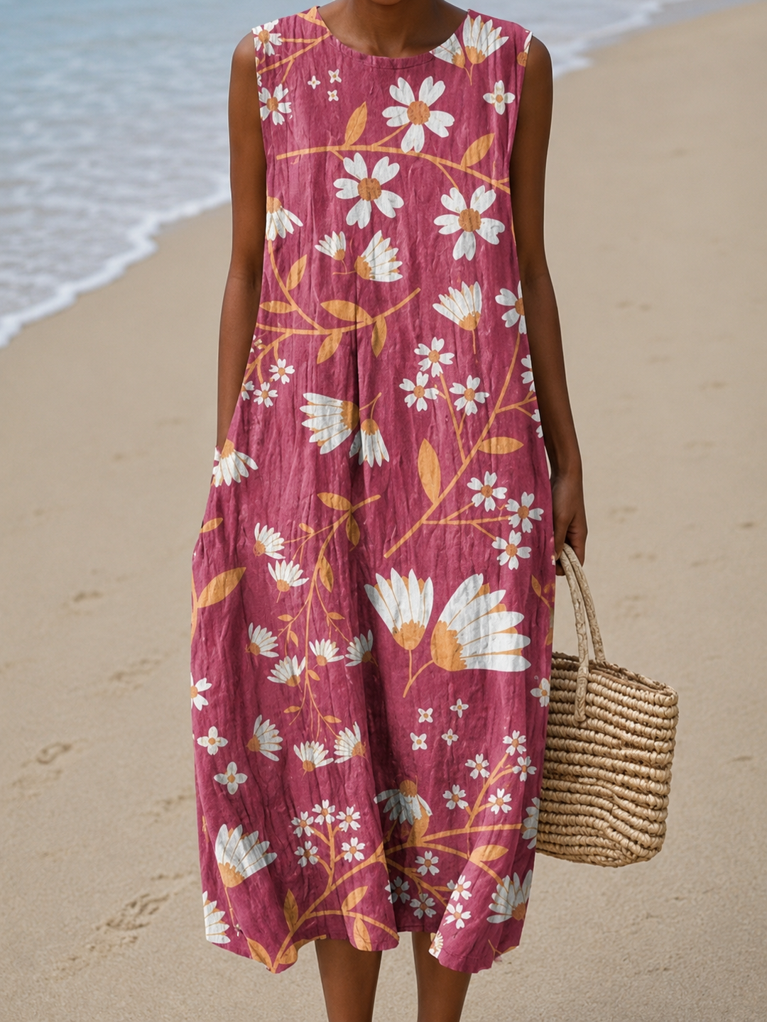 Charlotte | Printed Sleeveless Midi Dress