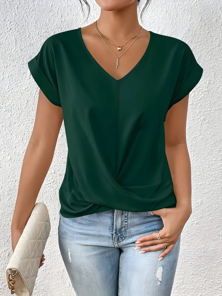 BELLA | Classic Twist Detail V-Neck Top