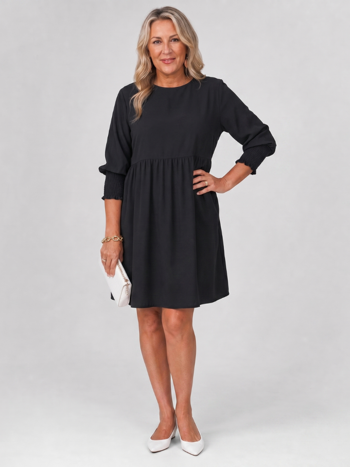 Corinne | Long Sleeve Smocked Cuffs Mini Dress