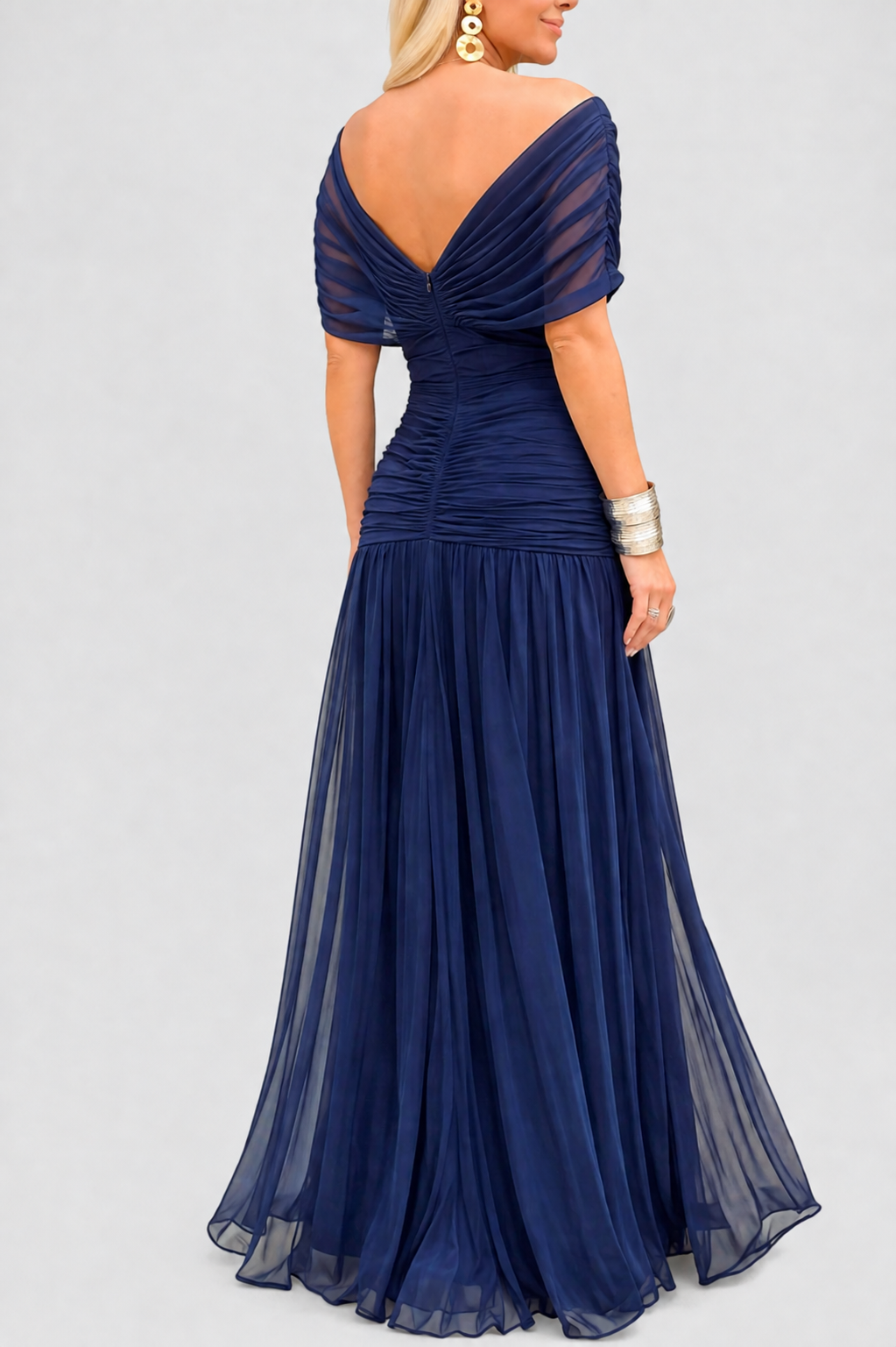 Andrea | Long Floral Dress with V-Neck