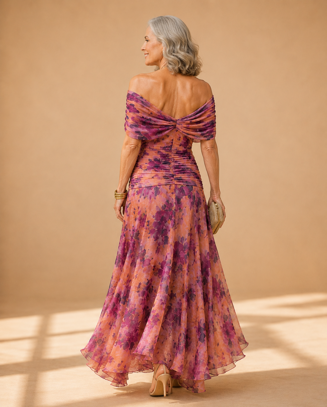 Florendra | Long Floral Dress with V-Neck