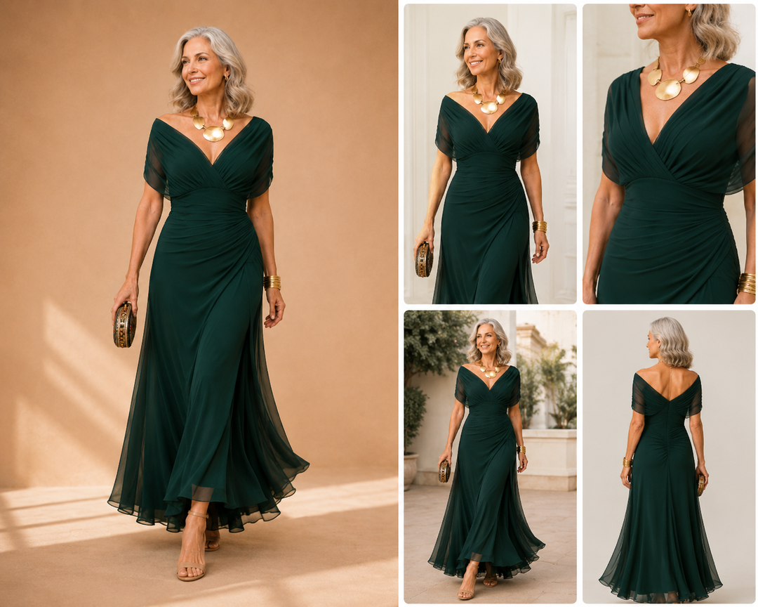 Alondra | Long Floral Dress with V-Neck