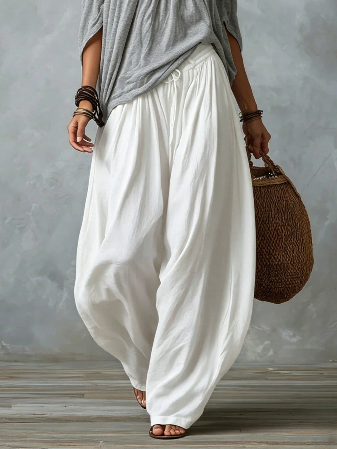 Maya | Off-Shoulder Top & Lantern Pants Set, Rayon Blend