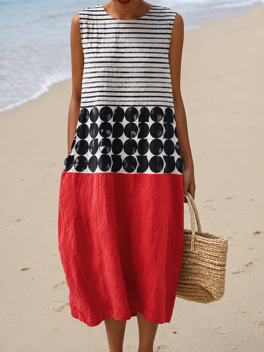 Jane | Colorblock Sleeveless Midi Dress
