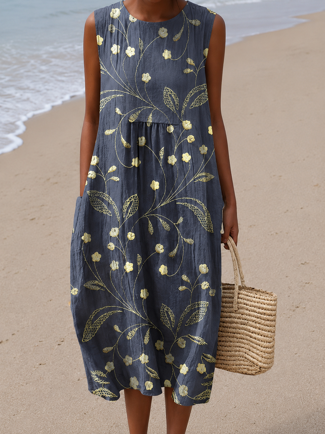 Mara | Floral Sleeveless Midi Dress
