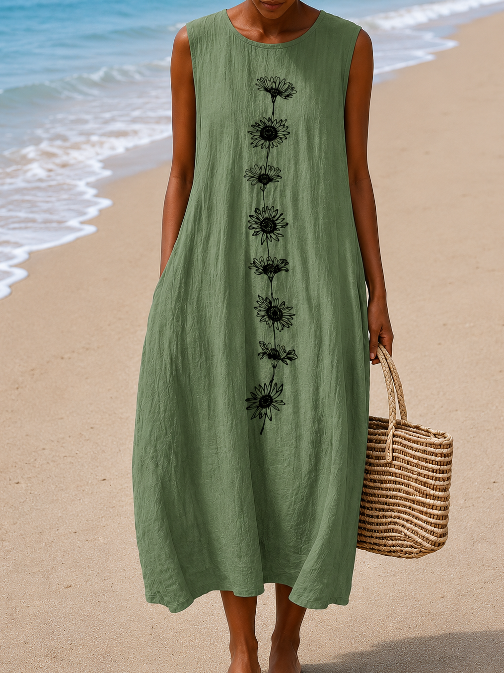 Cheryl | Casual Sleeveless Midi Dress