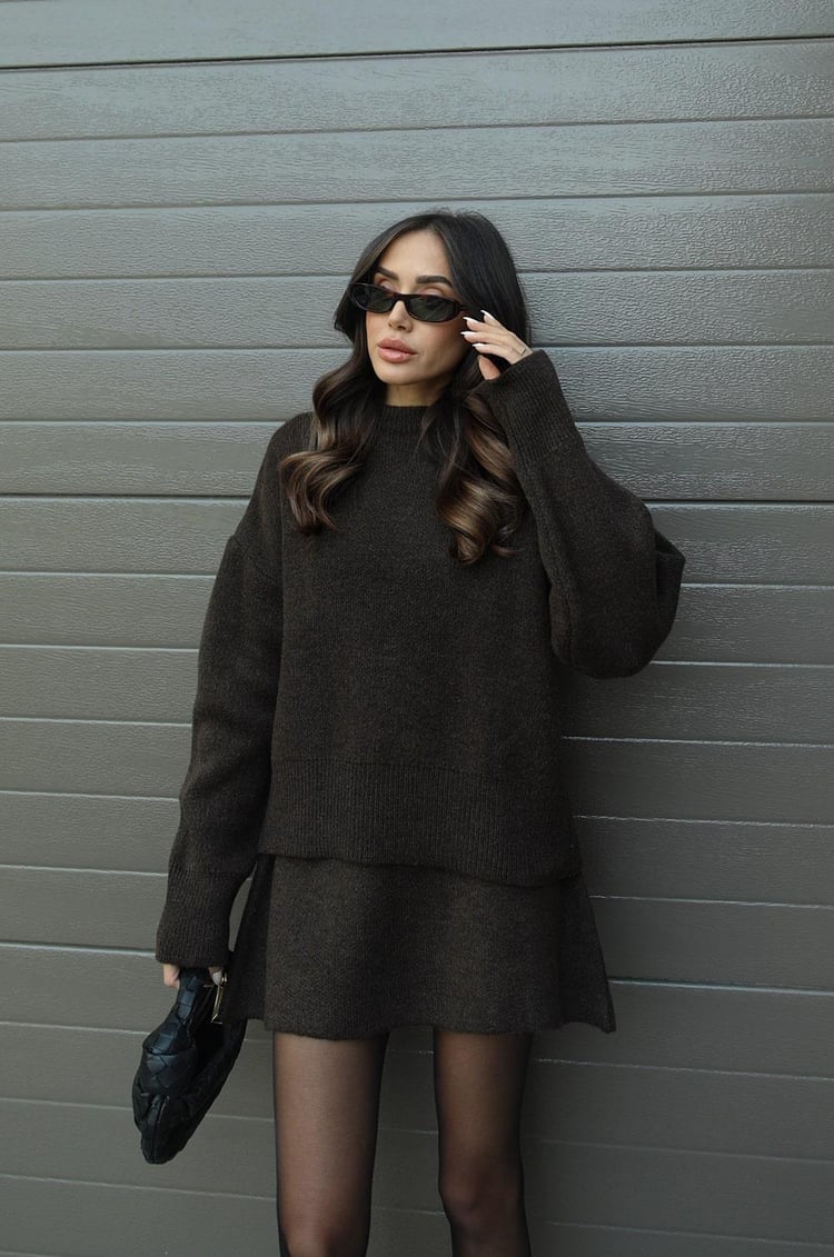 Bella Ribbed Sweater & Skirt Set